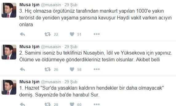 Ağrı Valisi Musa Işın'dan, Demirtaş'a gönderme