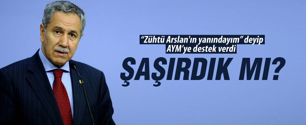 Bülent Arınç: Zühtü Arslan'ın yanındayım