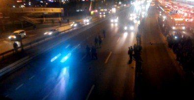 E-5'Te Faciaya Ramak Kala Açıklaması Araçların Arasından Karşıya Geçtiler !