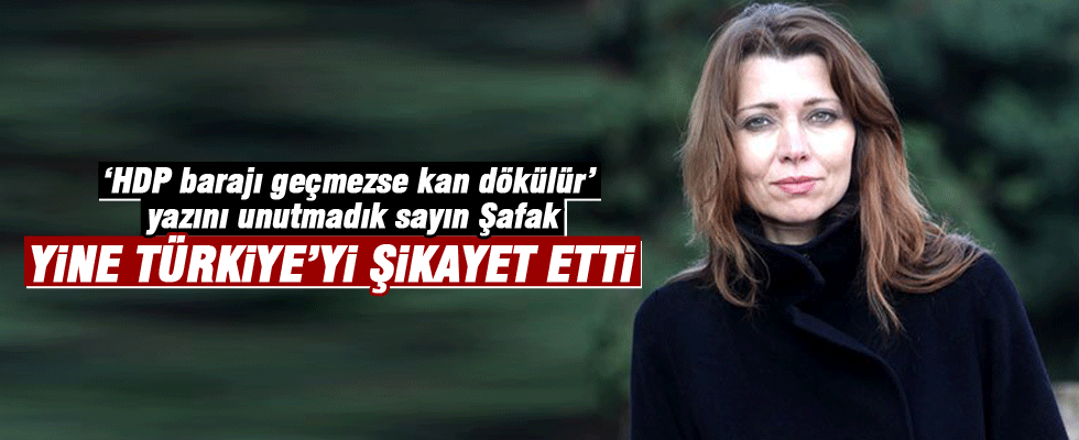 Elif Şafak yine Türkiye'yi şikayet etti