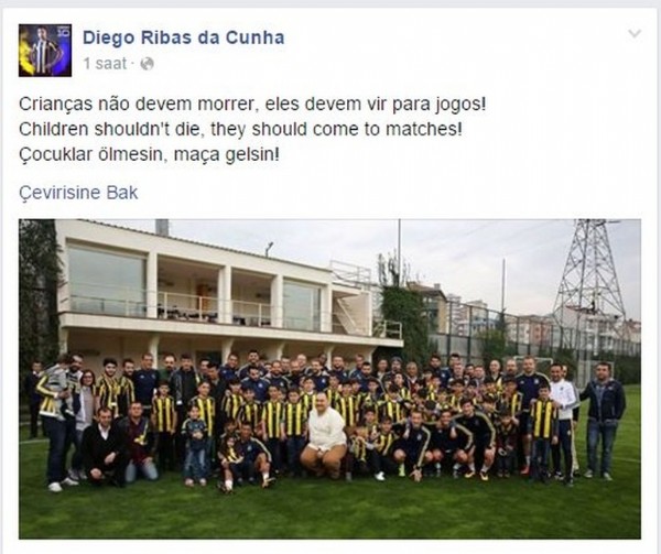 Diego Ribas: Çocuklar ölmesin maça gelsin!