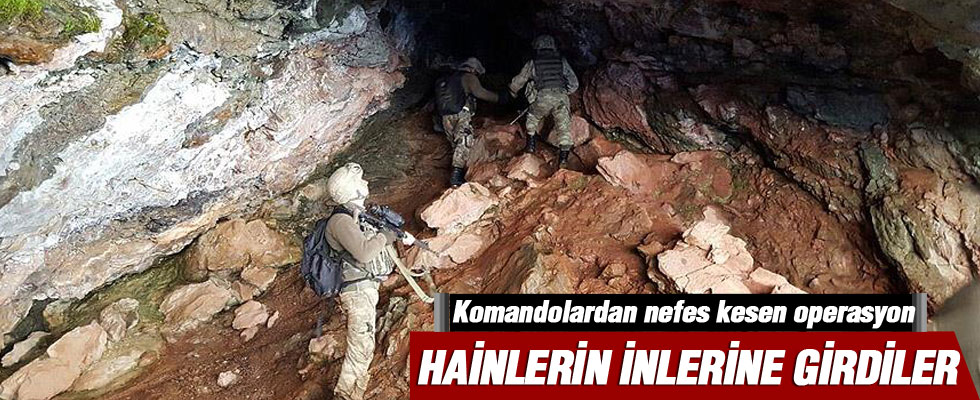 Komandolardan 'tespit edilemez' sanılan mağaralara operasyon