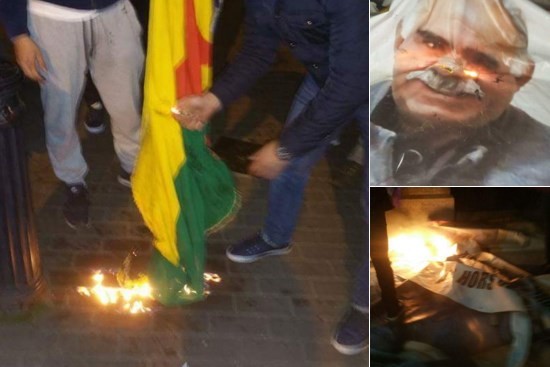 Brüksel'deki PKK çadırı yakıldı