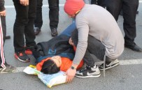 OKMEYDANı - Genç Kadın, Seyir Halindeki Motosikletten Düşerek Yaralandı