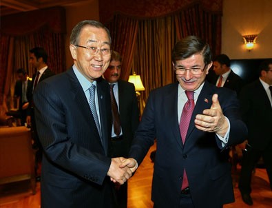 Davutoğlu Ban Ki-moon ile görüştü