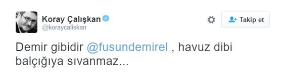 Koray Çalışkan'dan Füsun Demirel'e destek
