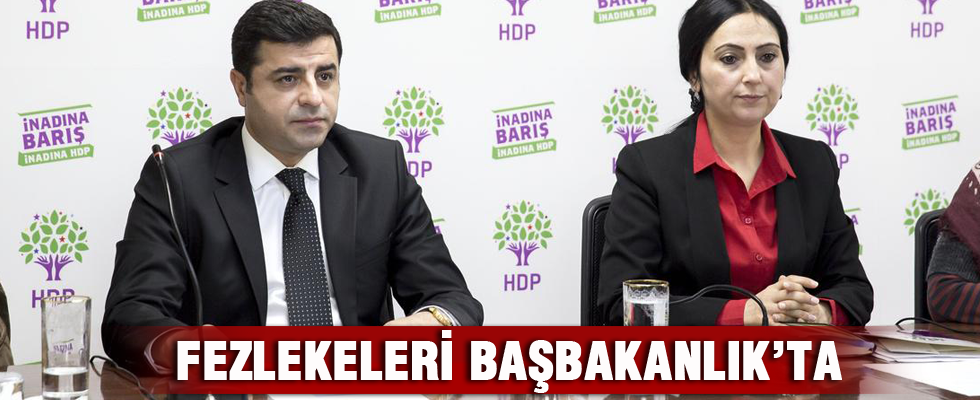 Demirtaş dahil 5 HDP'linin fezlekesi Başbakanlık'ta