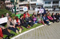 KADIN CİNAYETLERİ - CHP'li Kadınlar 'Özgecan Yasası' İçin Oturma Eylemi Yaptı