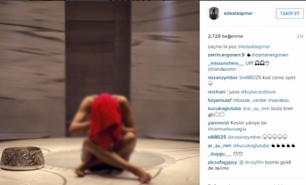 Eda Taşpınar'ın hamam pozu olay oldu