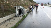 HACıHAMZA - Ehliyetsiz Sürücünün Kullandığı Otomobil Takla Attı