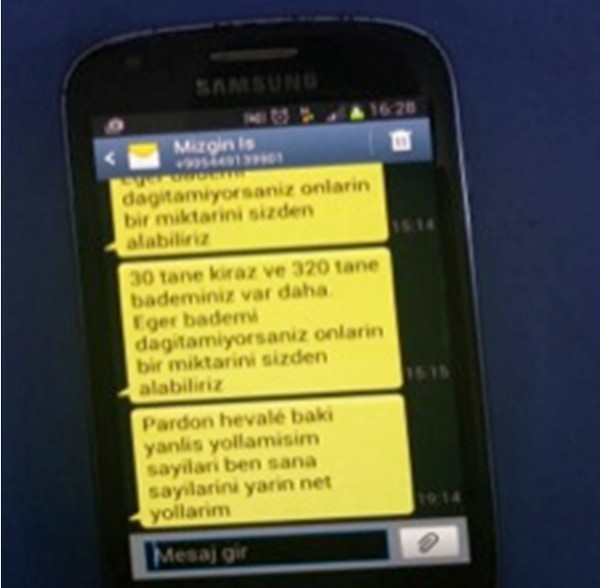 Teröristlerden şifreli SMS