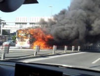 YANGıN YERI - İstanbul'da metrobüs yangını