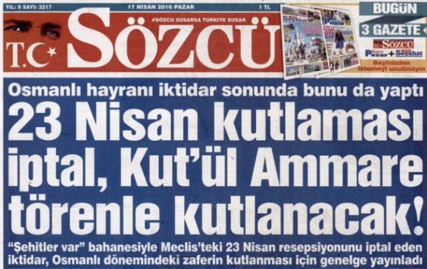 Sözcü'nün Kut'ül Amare rahatsızlığı