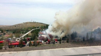 Başkent'te askeri bölgede yangın
