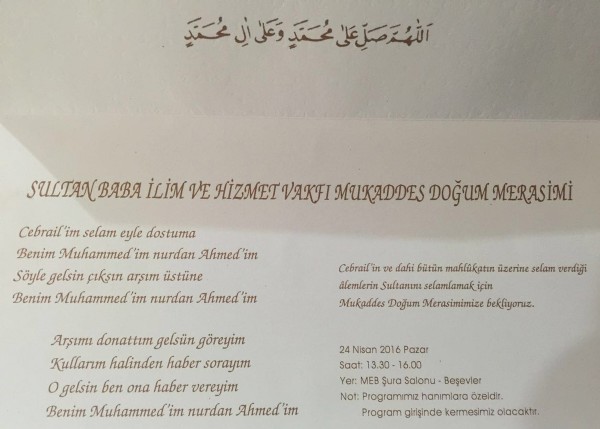 Sultan Baba İlim ve Hizmet Vakfı Kutlu Doğum Programı ve Kermesi