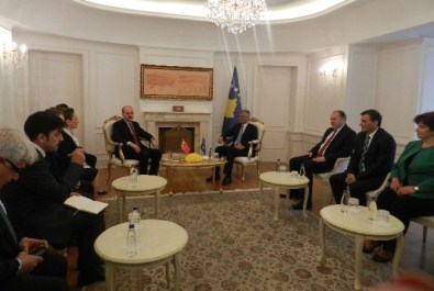 Başbakan Yardımcısı Kurtulmuş, Kosova Cumhurbaşkanı Thaçi'yle Görüştü