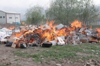 Erzincan'da 441 Bin 58 Paket Kaçak Sigara Yakılarak İmha Edildi