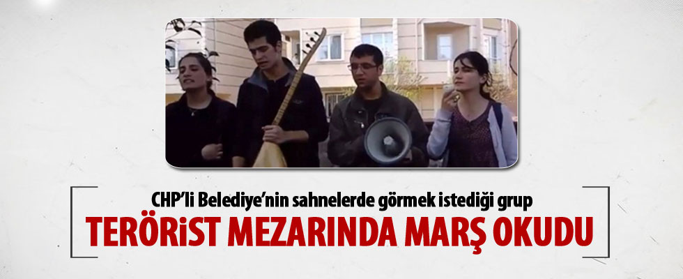 Grup Yorum terörist mezarında marş okudu