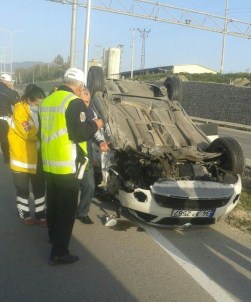 Otomobil Takla Attı Açıklaması 3 Yaralı