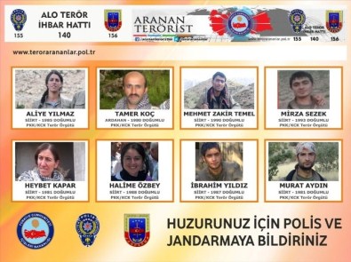 Siirt Valiliği 'Aranan Teröristler' Listesini Yayınladı