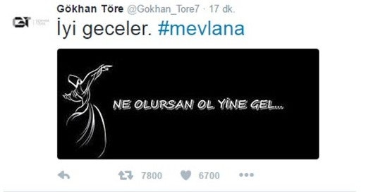 Gökhan Töre'den F.Bahçe'ye gönderme