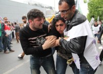 HDP - 'Öcalan' posteriyle alana girmek isteyen HDP'li gruba müdahale