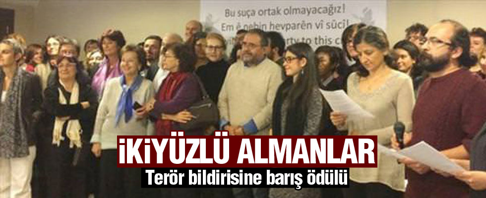 Terör bildirisine barış ödülü..