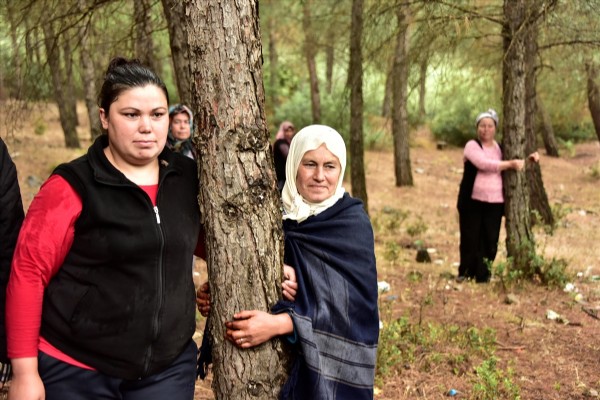 CHP'li belediyeye karşı ağaçlara sarıldılar
