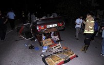 İÇKİ ŞİŞESİ - Çanakkale'de Alkollü Sürücü Aracıyla Takla Attı