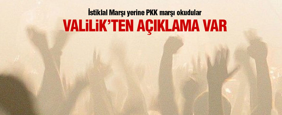 İstiklal Marşı yerine PKK sloganı attılar!