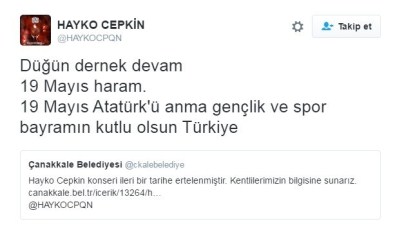 Terör Olayları Sebebiyle Konseri Ertelenen Hayko Çepkin'den Tepki