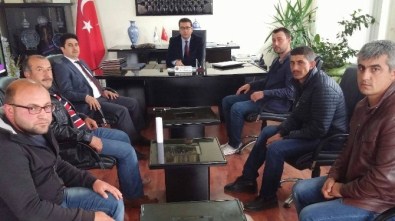 İşçiler, Kaymakam Davut Bayraktar'ı Ziyaret Etti