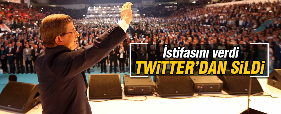 Davutoğlu Twitter'dan sildi