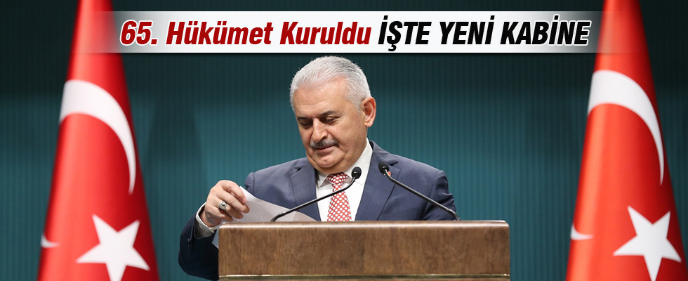 Binali Yıldırım yeni kabineyi açıkladı
