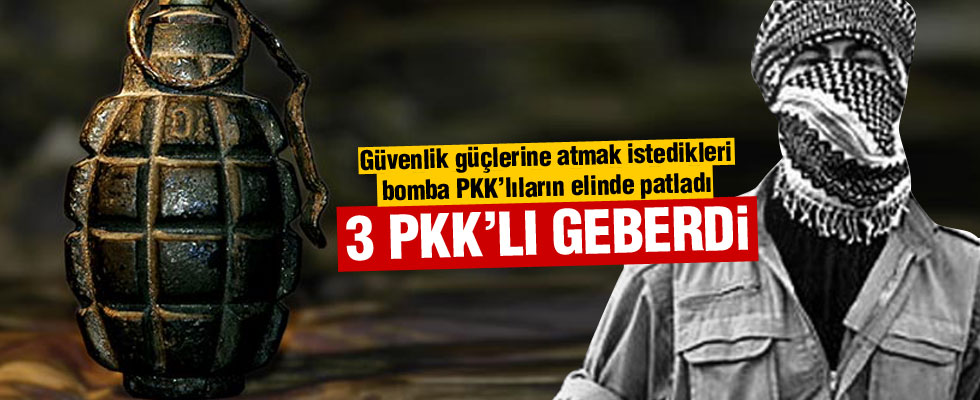 PKK'lıların atmak istediği bomba araçta patladı!