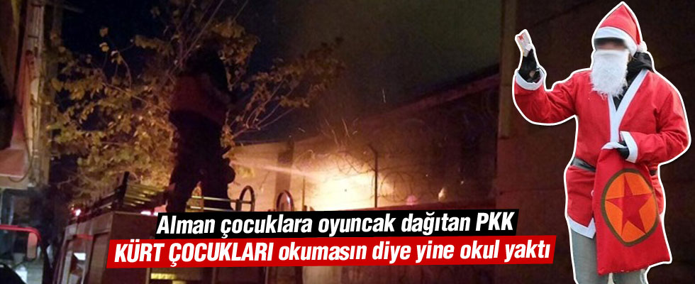 Diyarbakır'da teröristler bir okulu ateşe verdi