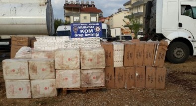 Asfalt Zift Tankerinde 79 Bin 350 Paket Sigara Ele Geçirildi