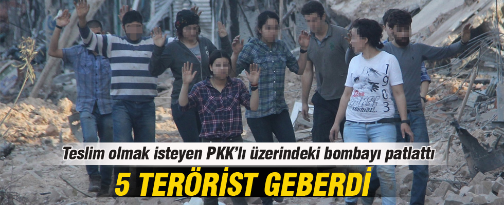 Teslim olmak isteyen PKK'lı üzerindeki bombayı patlattı