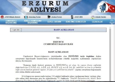 Erzurum Merkezli Fetö/Pdy Operasyonu Açıklaması 75 Gözaltı Kararı