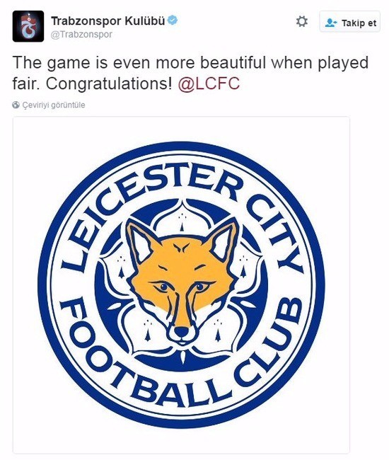 Trabzonspor'dan Leıcester Cıty'e imalı kutlama