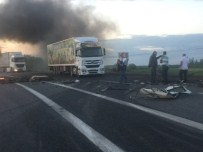 Kaza Yapan Minibüsün Sürücüsü Yanarak Öldü