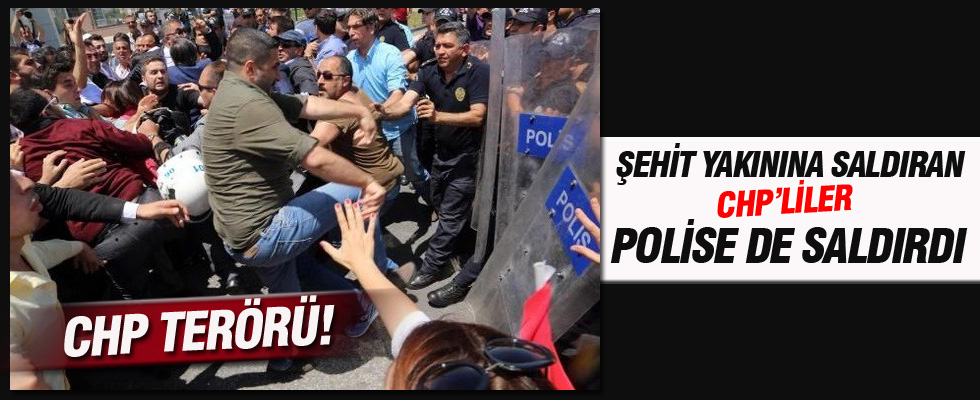 CHP'liler bu defa da polise saldırdı!