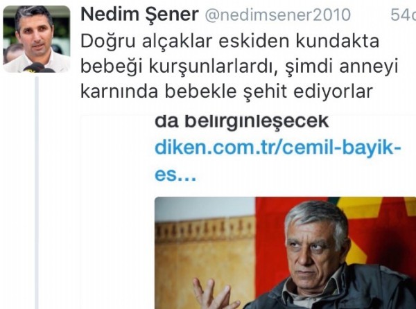Nedim Şener'den Cemil Bayık twitine müthiş kapak