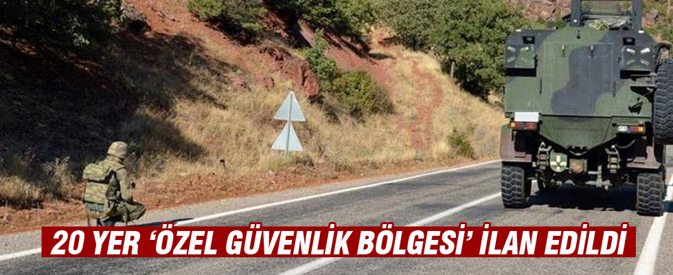 Tunceli'de 20 alan 'özel güvenlik bölgesi' ilan edildi
