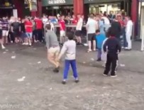 İNGILIZLER - İngiliz holiganlar çocuklarla dalga geçti