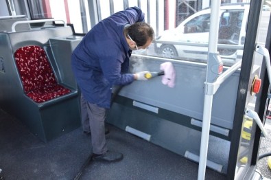 Motaş Araçları Dezenfekte Ediliyor