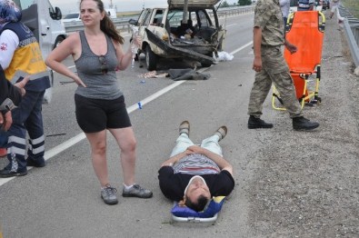 Afyonkarahisar'da Otomobil Şarampole Uçtu Açıklaması 1 Ölü, 4 Yaralı