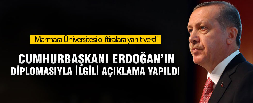 Marmara Üniversitesi'nden 'Erdoğan' açıklaması
