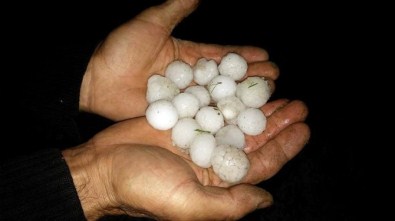 Ceviz Büyüklüğünde Yağan Dolu Şaşırttı