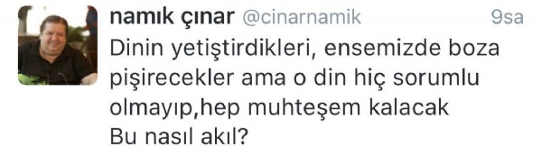 Namık Çınar'dan İslam'ı aşağılayan sözler
